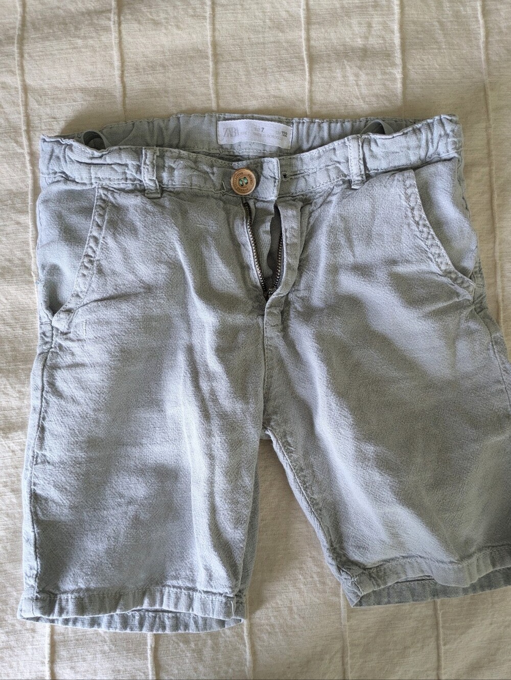 Zara Boys Size 7 Light Gray/Blue Casual Shorts
